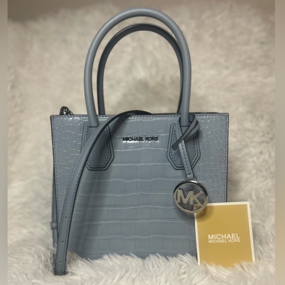 Michael Kors Gray Crocodile-Embossed Women's Bag